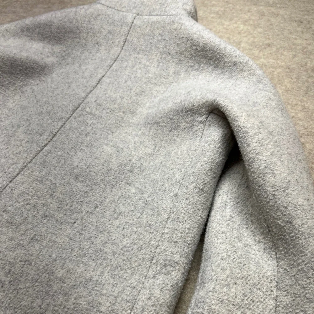 J.Crew Lodge Coat Womens Size 00 Grey Wool Blend Funnel Neck AB945